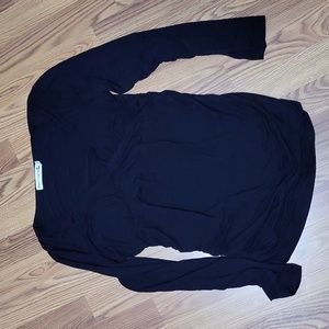 Womens XL Black Cherry long-sleeved maternity blouse shirt breastfeeding top